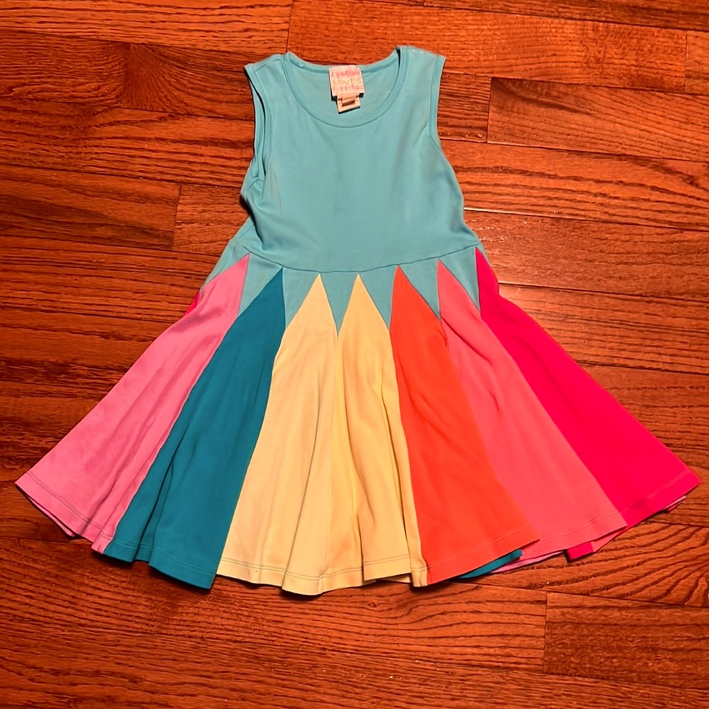 Lemon Loves Lime Size 4 Rainbow dress girls